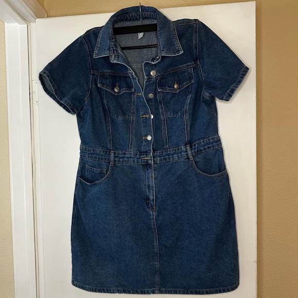 Forever 21 denim jean mini dress - Picture 2 of 8